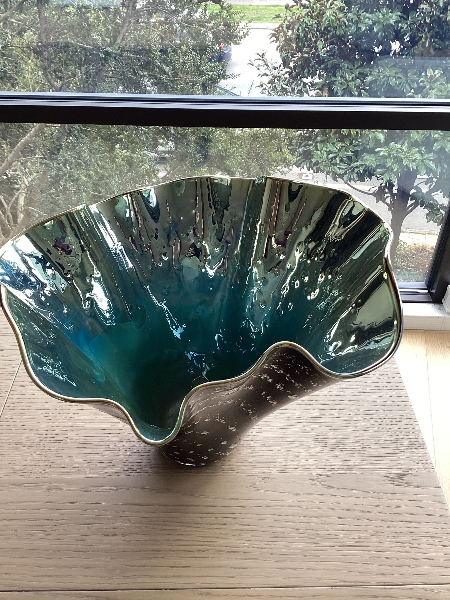 Large Hand Blown Vase By Pacific NW Artist