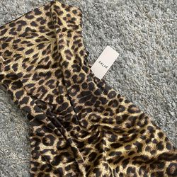 Privy Cheetah Print Satin Dress