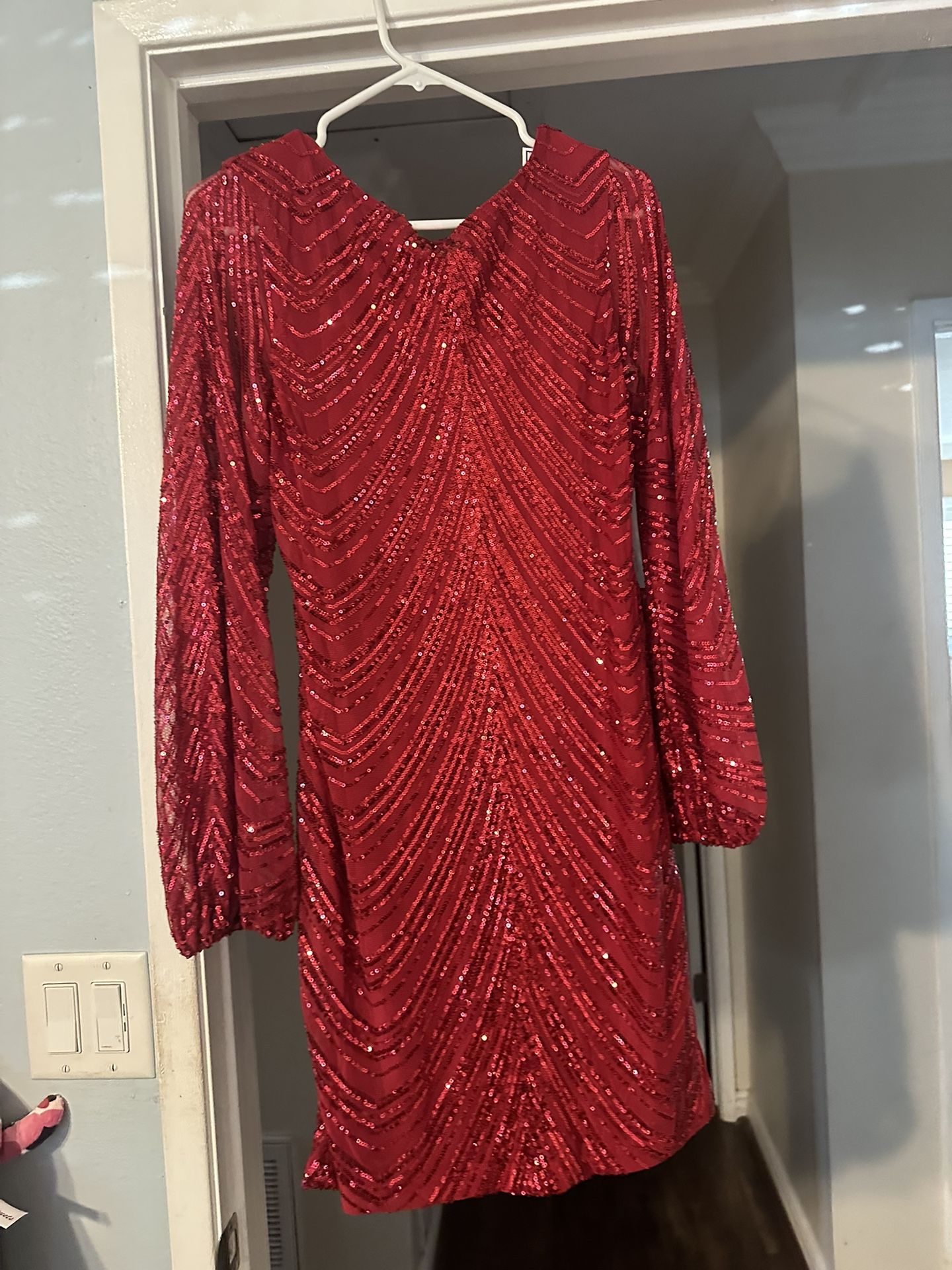 Red Sequin Cocktail Dress