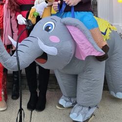 Inflatable Elephant Costume for Adult Blow Up Ride on Elephant Costume