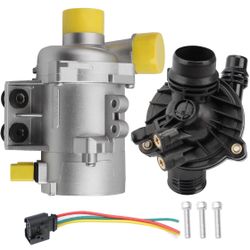 Electric Engine Water Pump W/Thermostat 1184 Compatible with BMW X3 Z4 X5 328i 323i 128i 528i Replaces OE# 1194 1183 1124