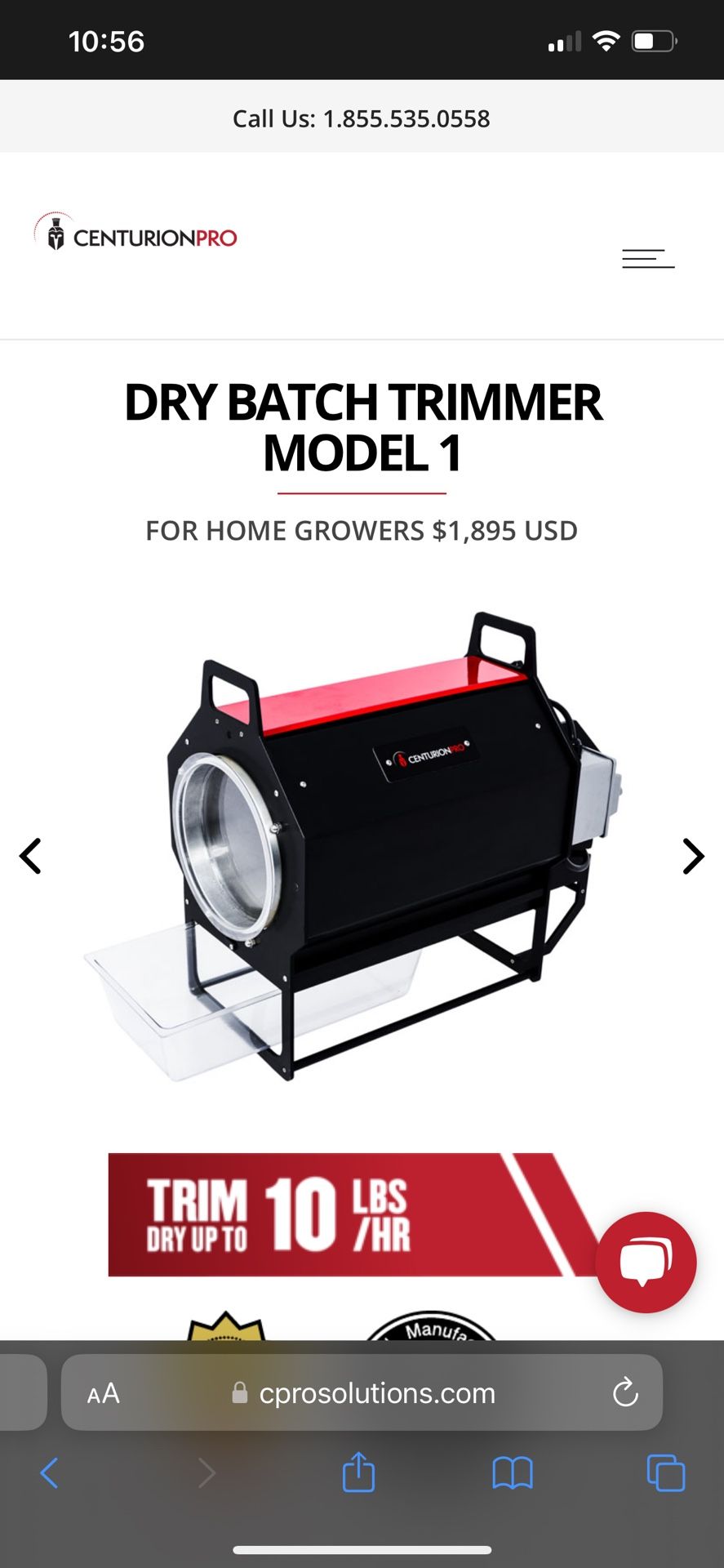 Centurion Cannabis Weed Trimmer Machine