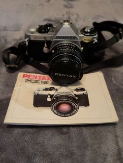 Vintage Pentax ME Super 35mm SLR Camera Kit w/ Lenses, Winder, Manual & Bag