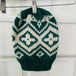Vintage Style Woven Knitted Green Beanie H&M