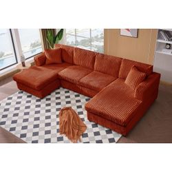 Orange U Sectional Sofa- New Unopened Box 
