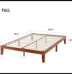 New Other Mellow Naturalista Classic 12” Full Size Solid Wood Platform Bed