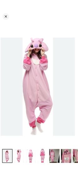 Pink Stitch jumpsuit Costumes Adult Unisex Halloween Animal Pajamas