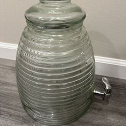 antique clear glass 2 gallon water dispenser