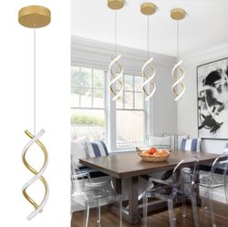 Modern Gold LED Pendant Light – Adjustable Height 1 Pcs