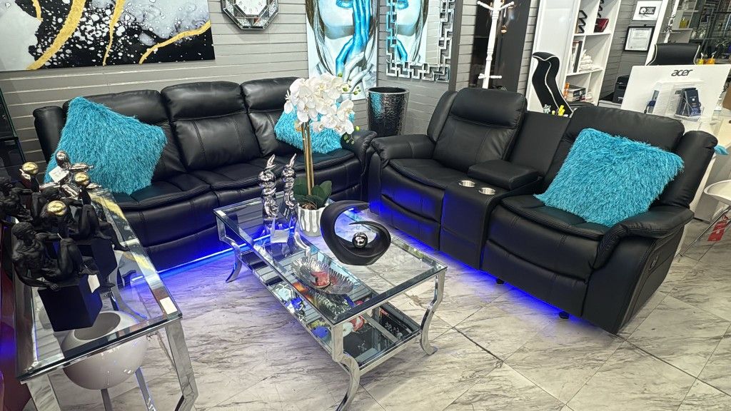 sofa and reclining loveseat