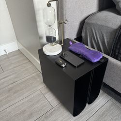 Black Steel Curved Side Table/Nightstand Designed By Kristina Dam 