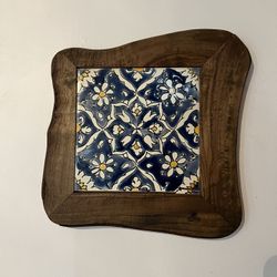 Wooden Tile Wall Art- Blue 