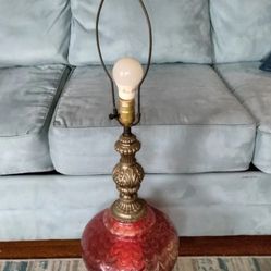 Vintage Red Globe Lamp