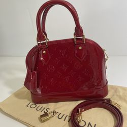 Louis Vuitton BB Alma Vernis Red  Leather Crossbody Bag