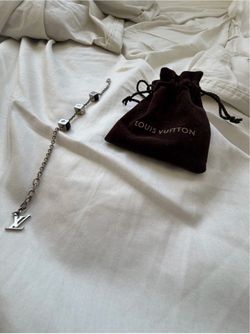 Louis Vuitton Silver Chain Bracelet with LV Charm