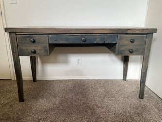 Rustic Hardwood Writing Desk with Drawers