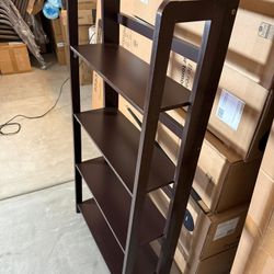Dolce 4-Shelf Folding Bookcase Dark Walnut 