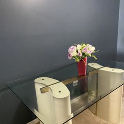 Glass Top Dining Table