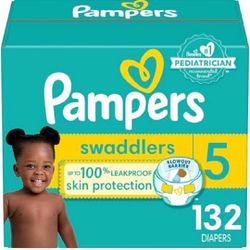 Pampers  Swaddlers Diapers Size 5  Brand New Box 132 Count 