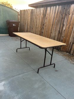 Wood school desk 6ft x 2 1/2 ft