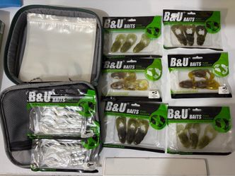 B&U Baits Soft Fishing Lure Bundle with Tackle Bag