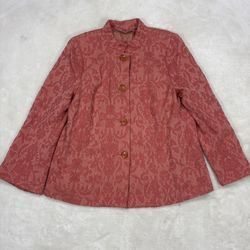 Simonton Says George Simonton Women's Size 6 Coral Floral Jacquard Jacket Lined