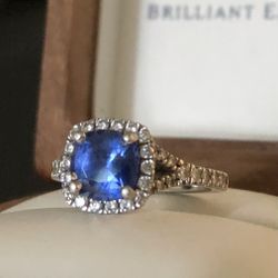 Sapphire And Diamond Engagement Ring