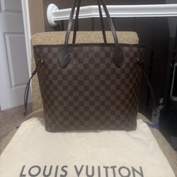 ❤️ Authentic LV Louis Vuitton Neverfull MM Shoulderbag Purse Ebene Damier W/ Dustbag ❤️