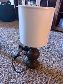 Small Table Lamp with White Shade