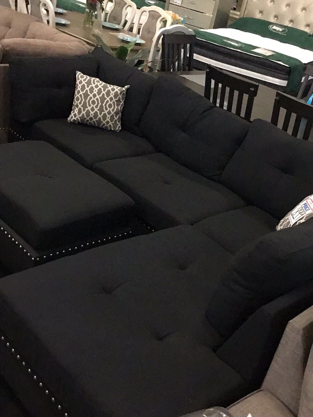 Black Sectional With Ottoman **$599.99 **