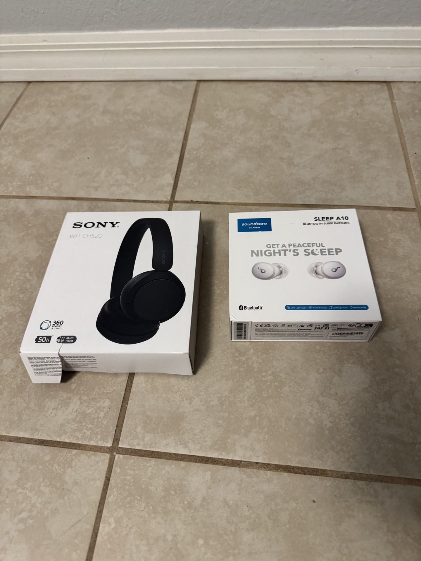 Anker Sound Core Sleep Buds And Sony On Ear Headset 