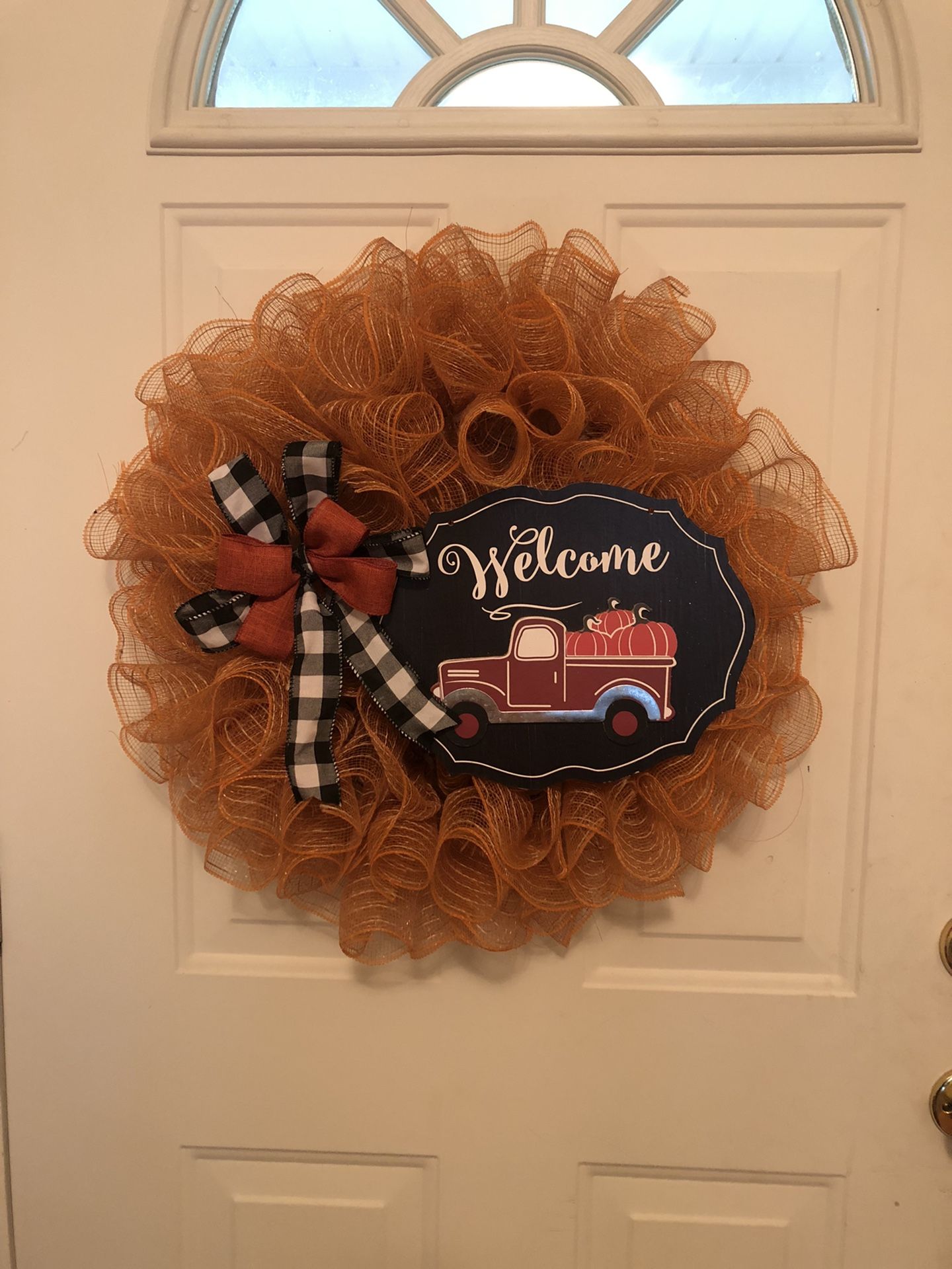 Deco Mesh Fall Door Wreath 