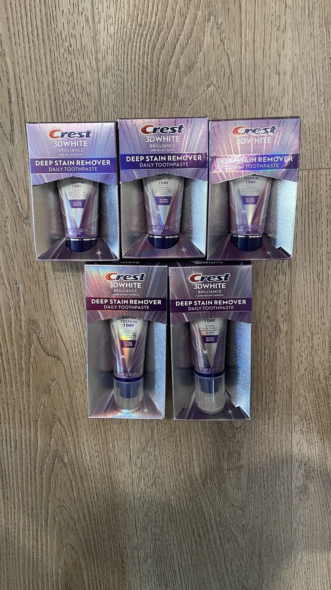 e. Crest 3DWhite Brilliance Deep Stain Remover Toothpaste Bundle $30