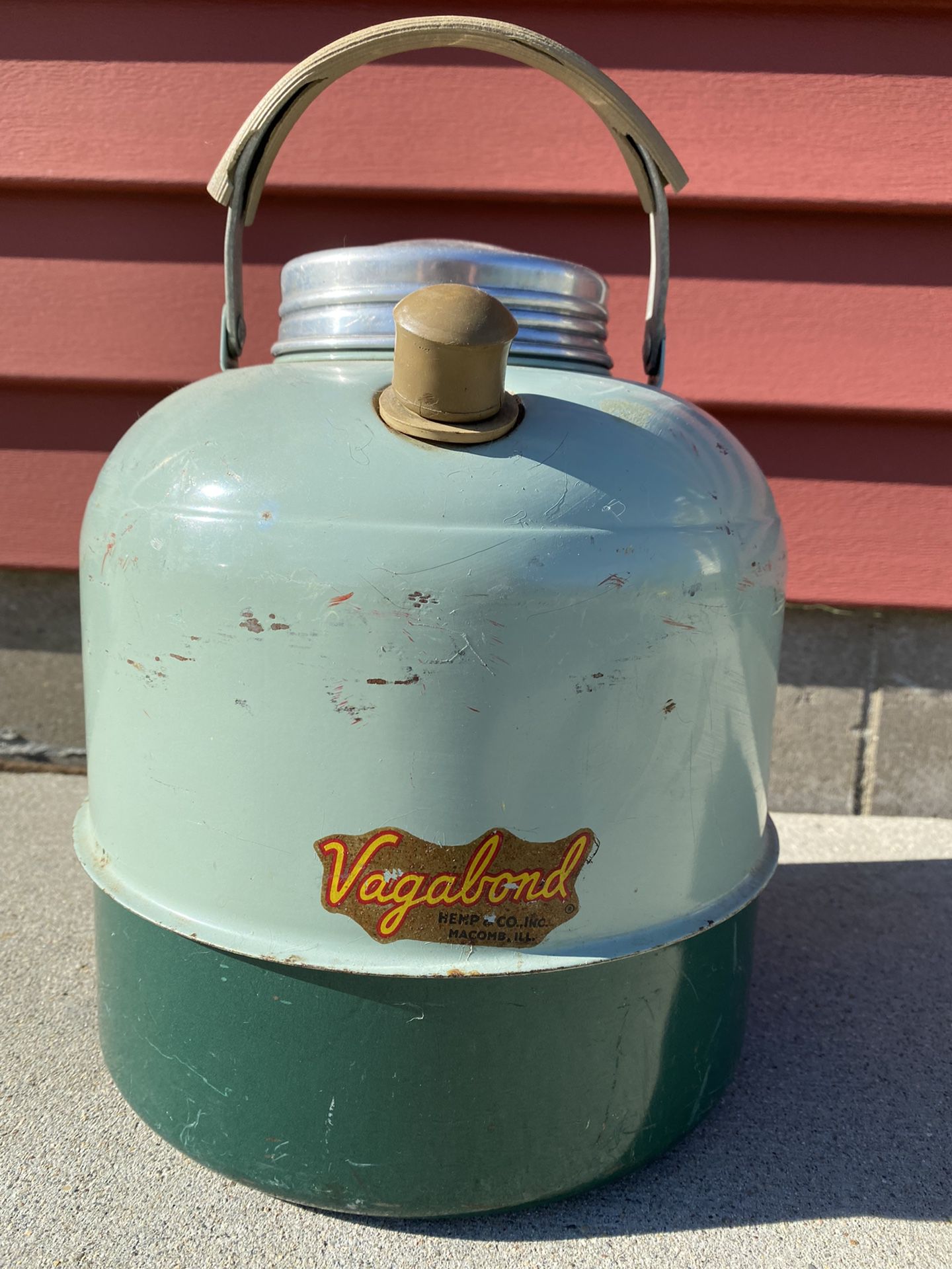 Vintage Water Picnic Thermo Jug Vagabond Hemp & Co Green 1950s Container 