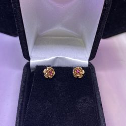 14K Rose Stud earring 
