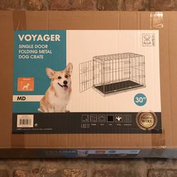 M-Pets Voyager 1-Door Folding Dog Crate - Medium 