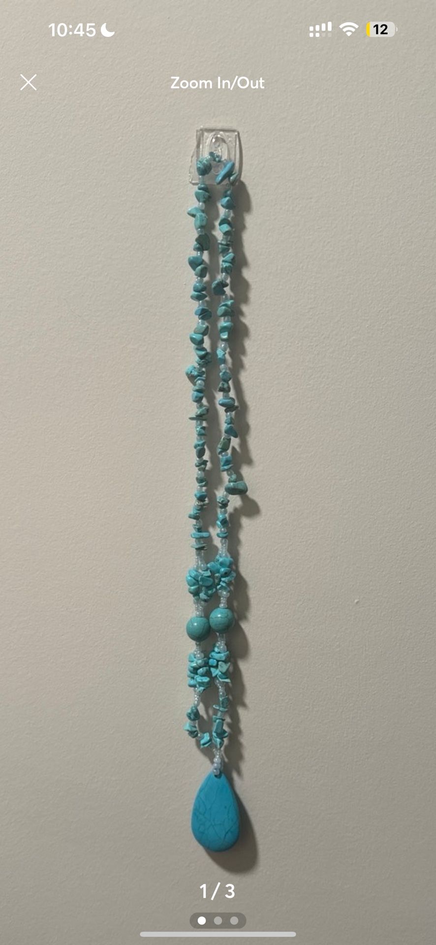 Turquoise Long Necklace Handmade