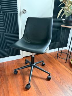 Black Faux Leather Rolling Office Chair