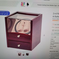 2 Watch Redwood Winder Ac/DC Battery Operated With Drawer