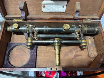 Antique Brass Wye Survey Level with Case