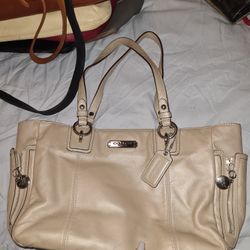 Beautiful Pearlized Off White Coach Purse