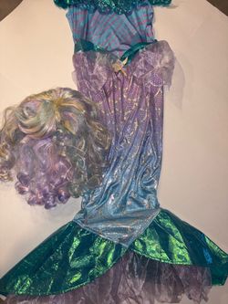 Target Kids Mermaid Costume Dress Up Set Size Large Dress Wig and Headband