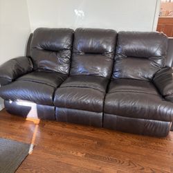 Leather Reclining Sofa