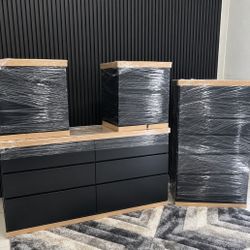DRESSER,  CHEST AND TWO NIGHSTANDS 