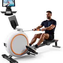 Rowing Machines for Home Exercise, 300 LBS Weight Capacity Row Machine, 32 Level Quiet & Smooth Rower Machine with LED Monitor, App Supported, Tablet 