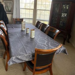 Family Dinning Room Table & Curio Cabinet