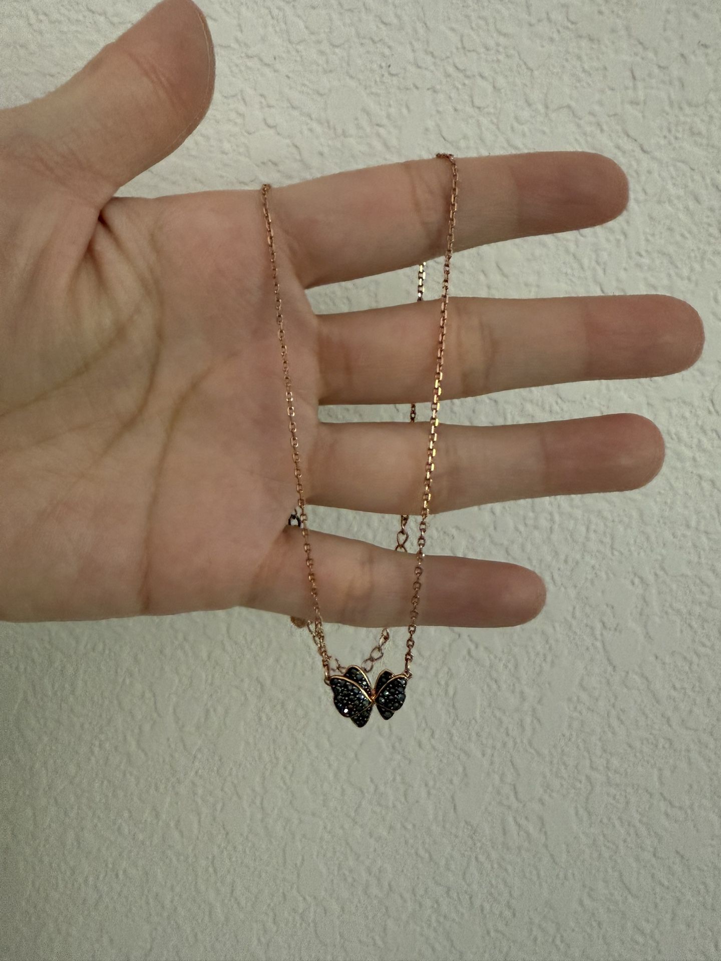 Swarovski black butterfly necklace