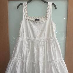 VICI COLLECTION Poplin Tiered Babydoll Dress In White / size XS / NEW w/tags