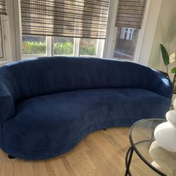 Blue Crate & Barrel Performance Velvet Sofa — $300 
