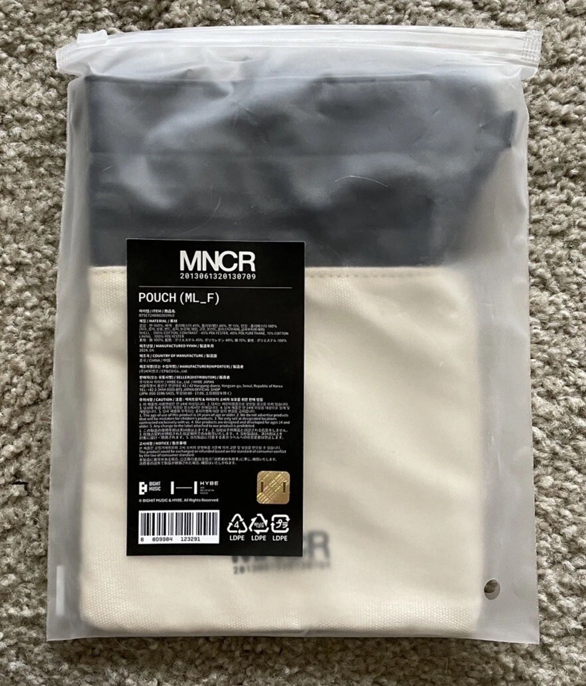 BTS Monochrome Pop Up Small Pouch (ML_F) Brand New